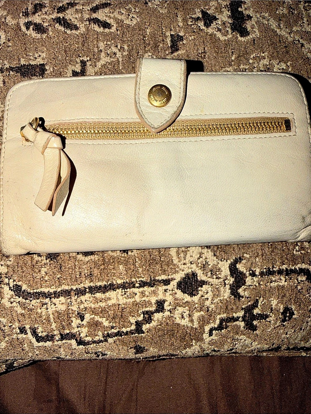 Miu Cream Wallet Gold-Tone Hardware
